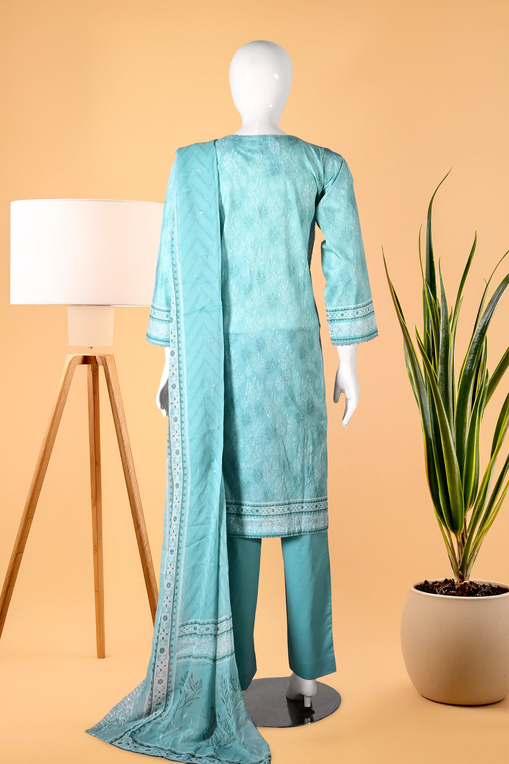 Celadon Grace 3 Piece Stitched Cotton Suit  15D0116