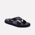 Black Comfy Criss Cross Slippers 0151079