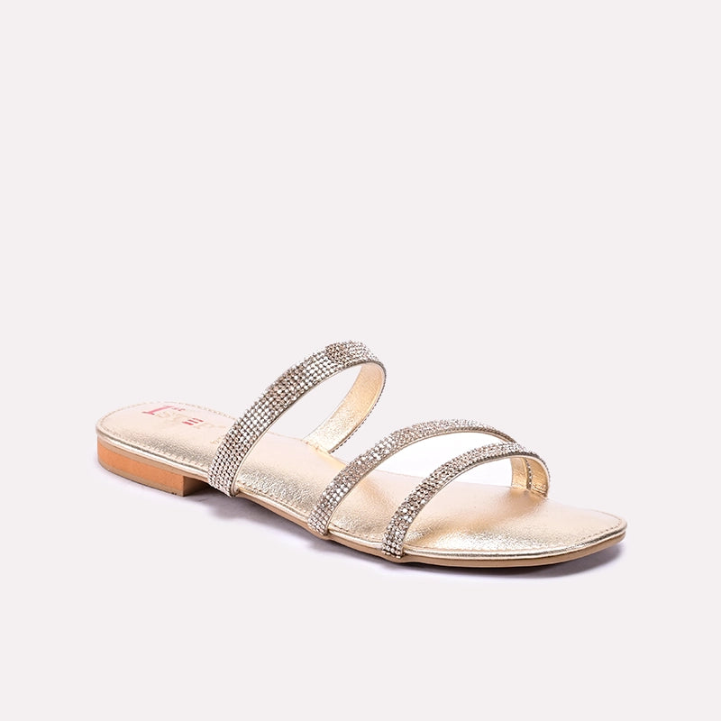 Gold Fancy Flat Slippers 0412789