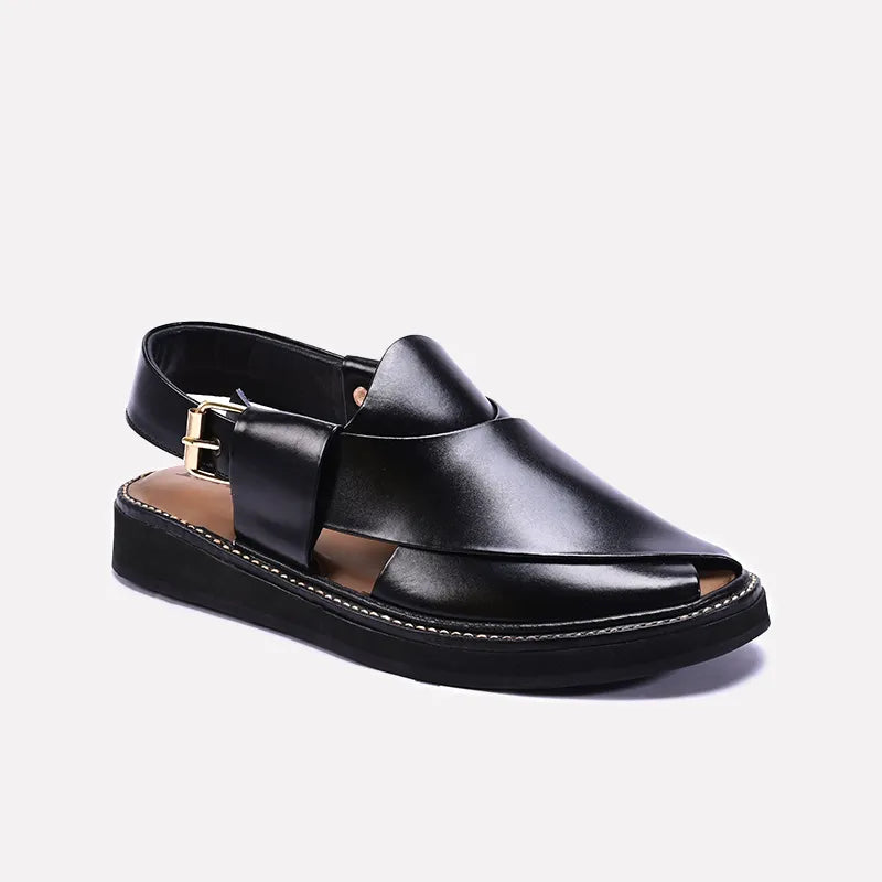 Black Kaptan Peshawari Sandal 0140752