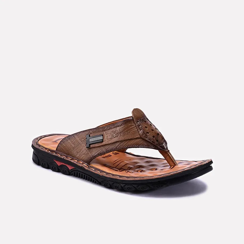 Khaki Casual Flip Flops