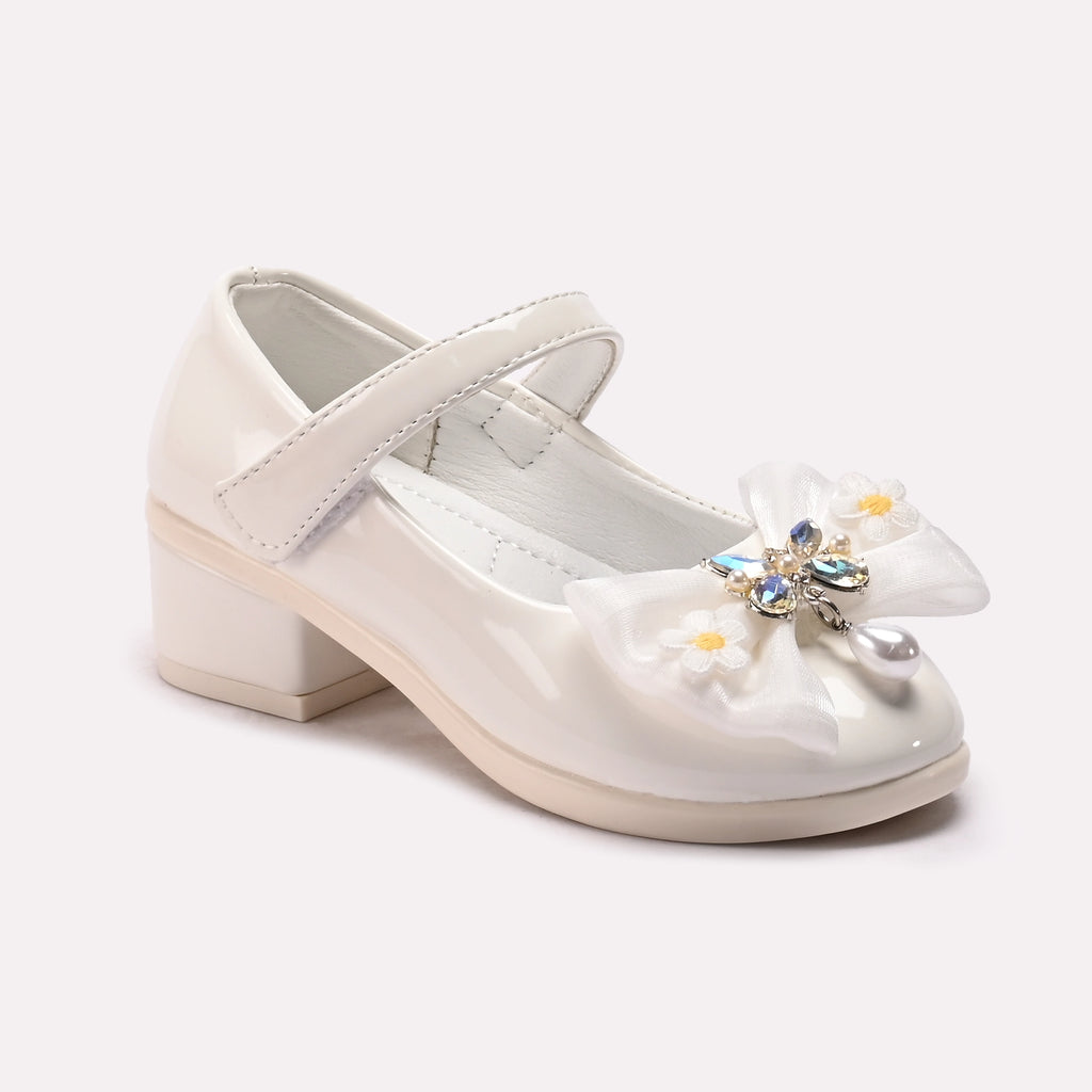 Girl Fancy Pumps White 0710725