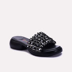 Black Chunky Casual Slippers 0412901