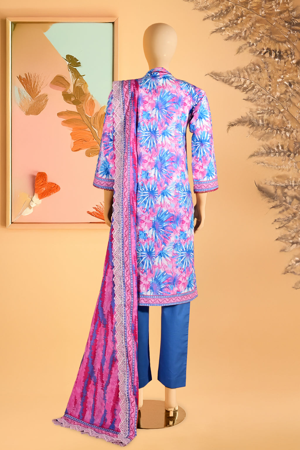 Blush Whisper – 3 Piece Stitched Lawn Suit 15R1150