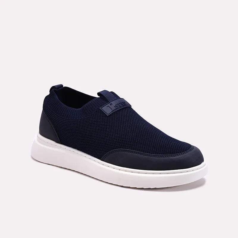 Blue Mens Slip On Sneakers 0120608