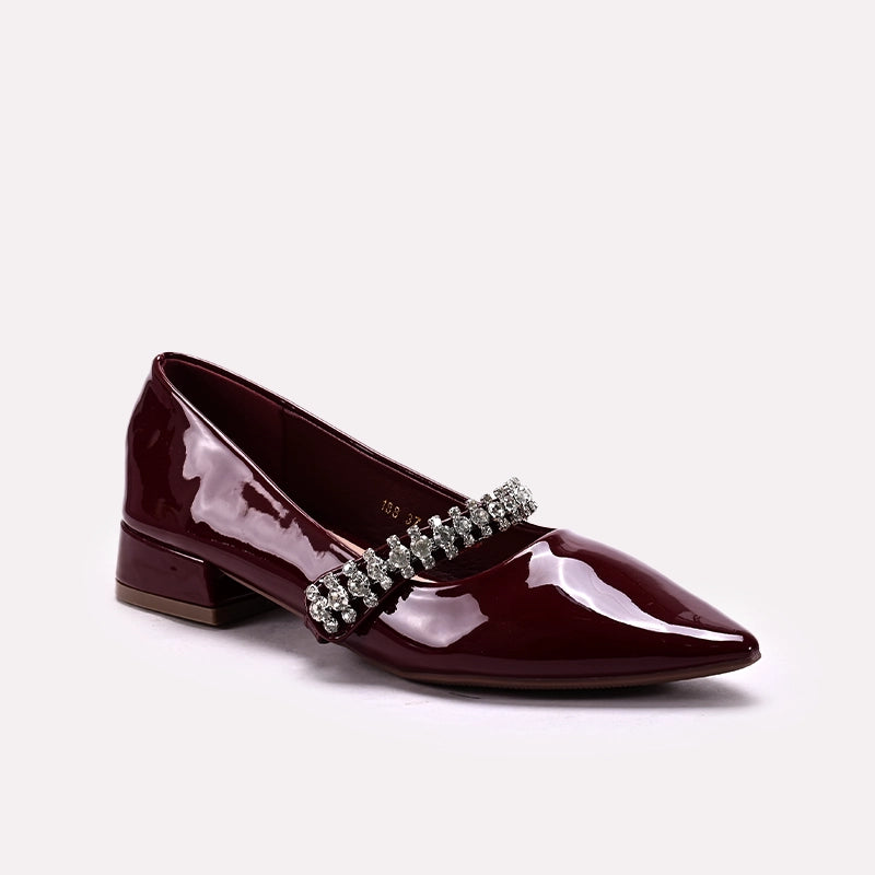 Fancy Court Shoes Maroon 0450153
