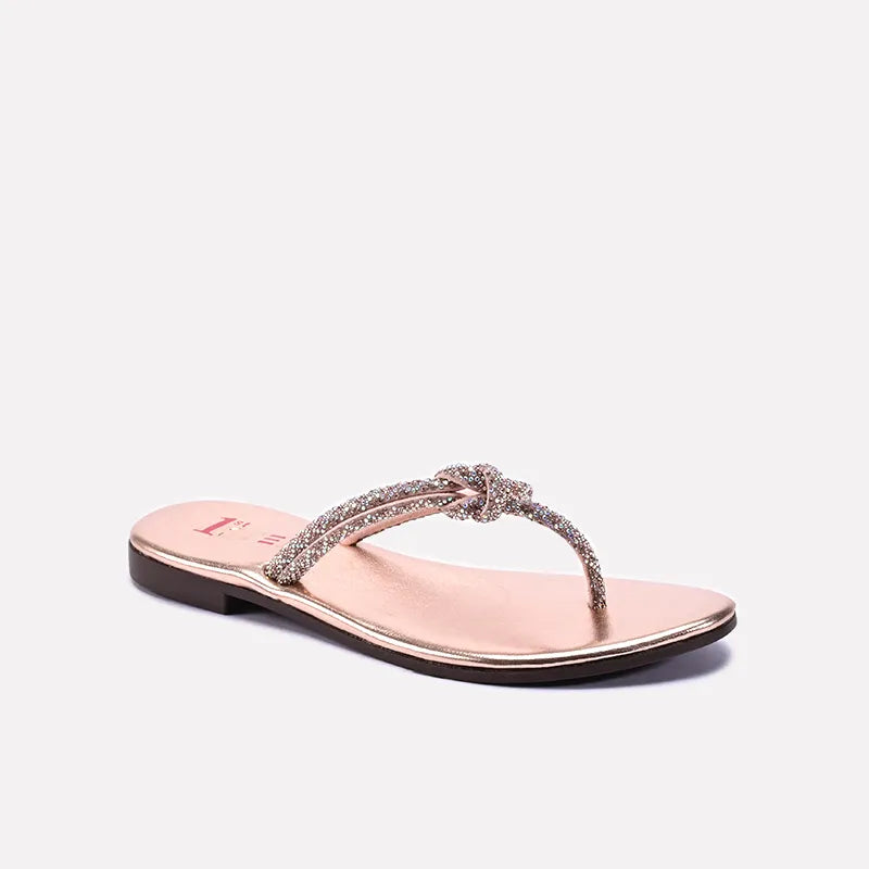 Peach Casual Slippers For Girls