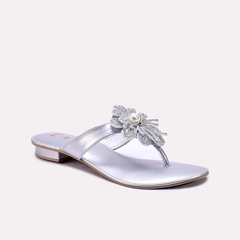 Silver Fancy Flip Flops 0412653