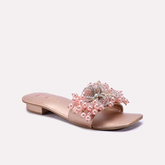 Peach Fancy Flat Slippers 0413171
