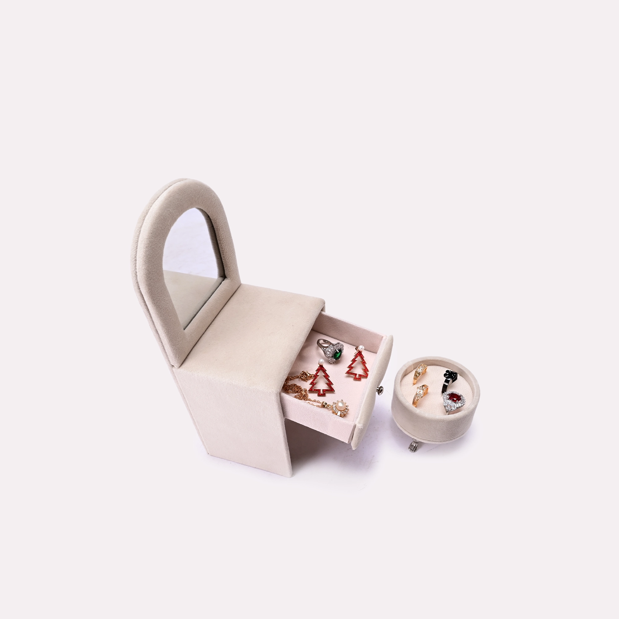 Fawn Luxury Velvet Dressing Table Jewellery Box 0835237