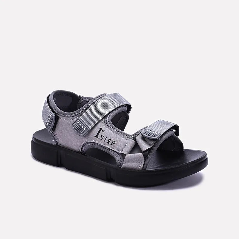 Gray Velcro Strap Sandals 0141180