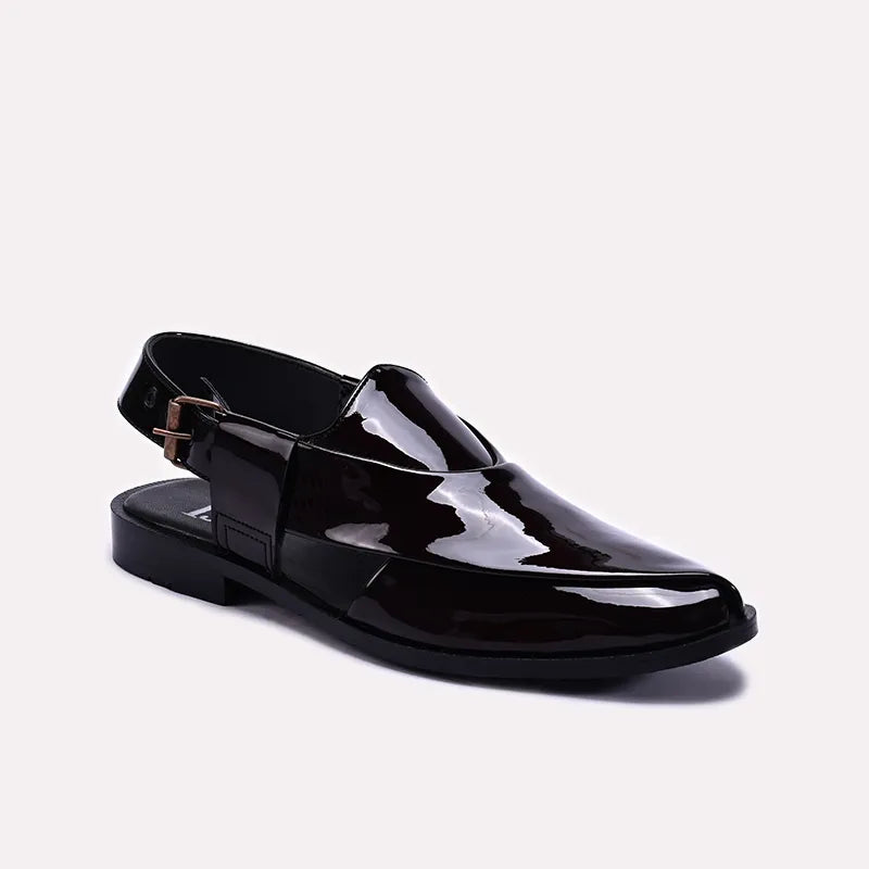 Maroon Glossy Peshawari Chappals 0140823