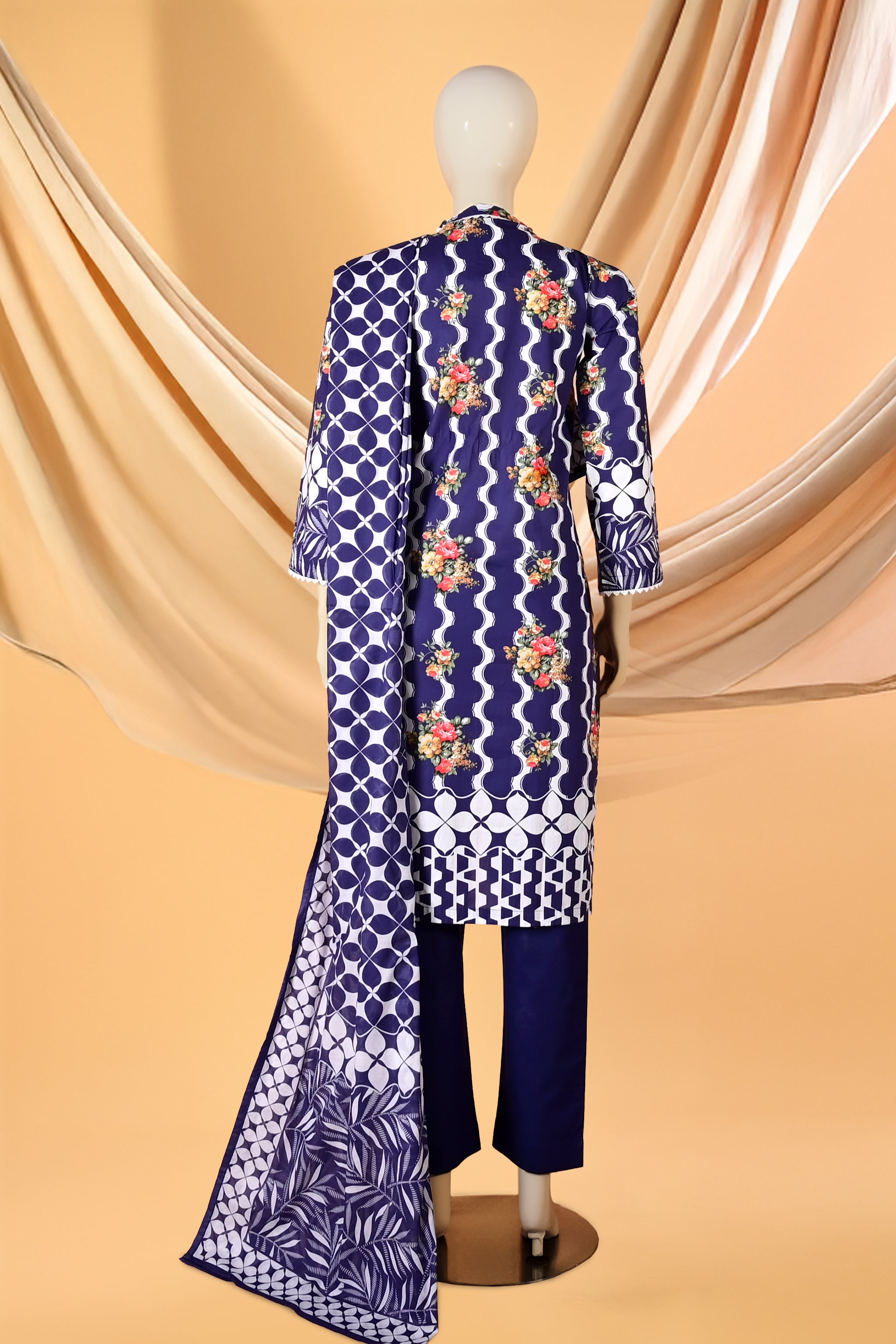 Celeste Blue – 3 Piece Lawn Stitched Suit 15D0153