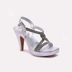 Silver Pointed Heel Sandals 0421443