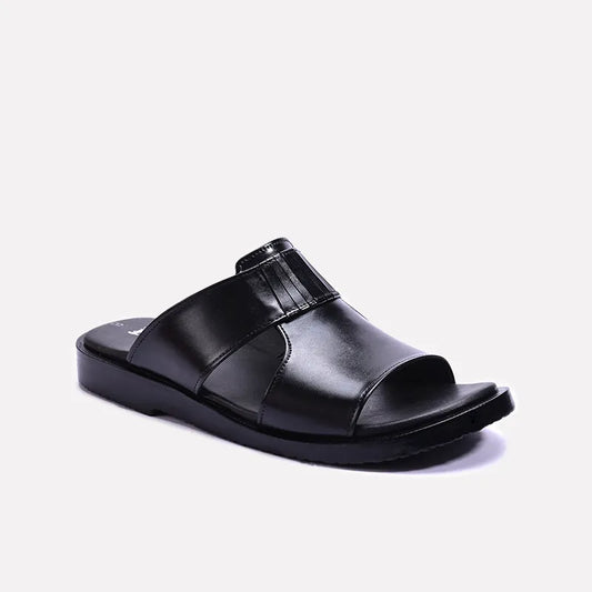 Black Leather Casual Slippers 0150947