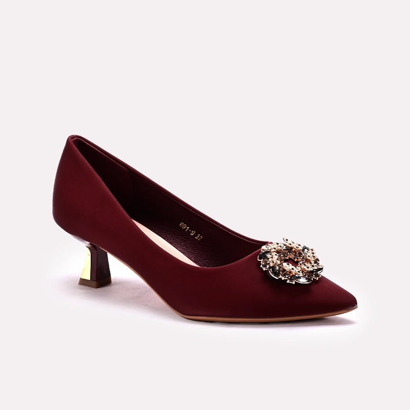 Fancy Court Shoes Maroon 0450157