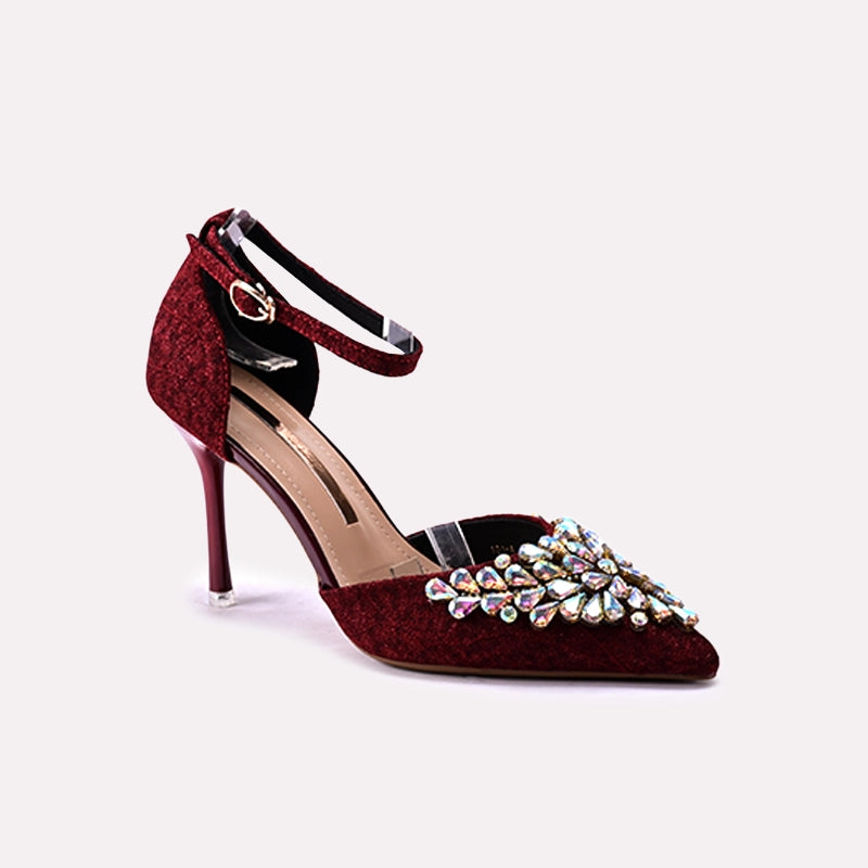 Bridal Court Shoes Maroon 0450195