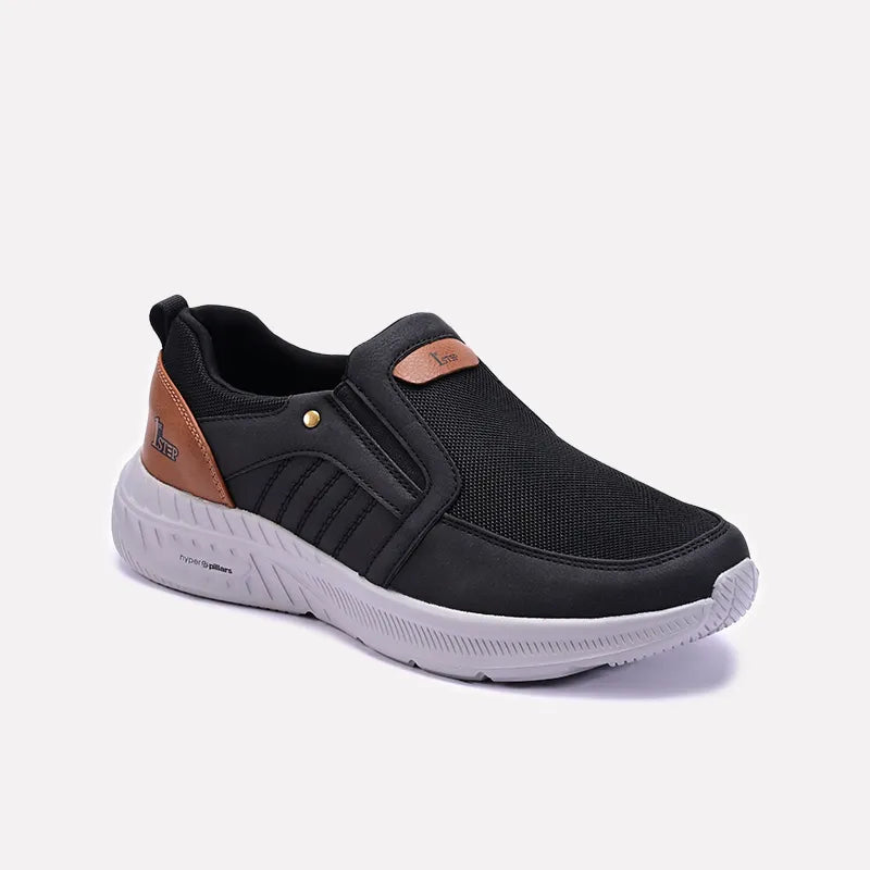 Black Casual Slip On Sneakers 0120556