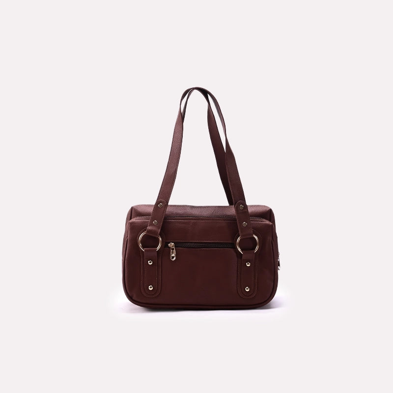 Casual Shoulder Bags Dark Brown 0331489