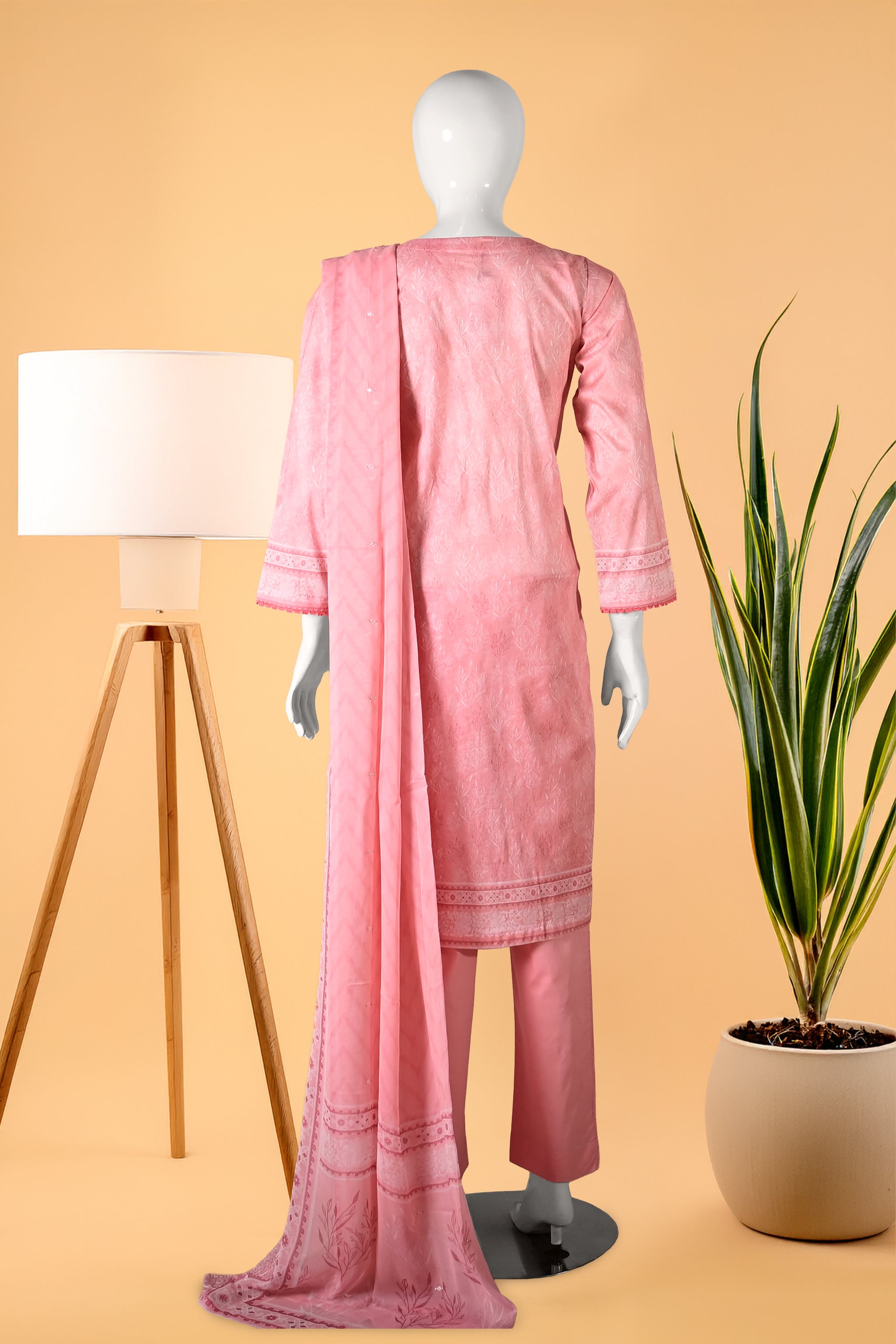 Blush Élan 3 Piece Stitched Cotton Suit 15D0117