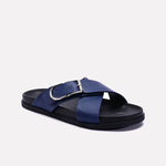 Blue Criss Cross Casual Slides 0151111