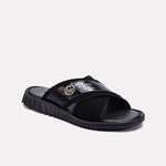Black Criss Cross Casual Slippers For Men 0151001