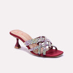 Maroon Pointed Heel Slippers 0412718