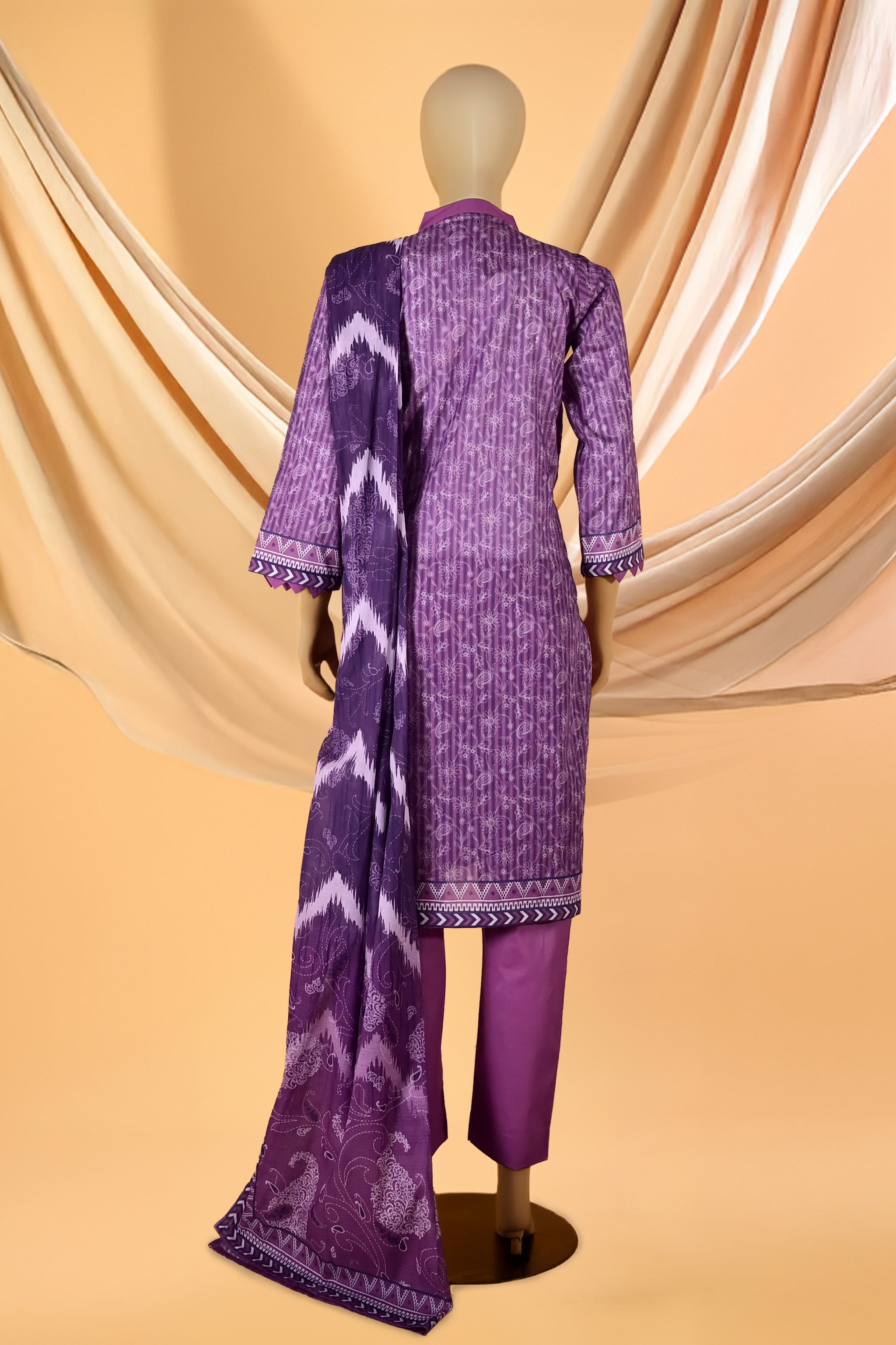 Aurelia Purple – 3 Piece Lawn Stitched Suit 15D0152