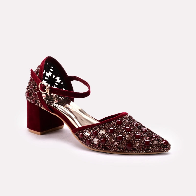 Bridal Court Shoes Maroon 0450100