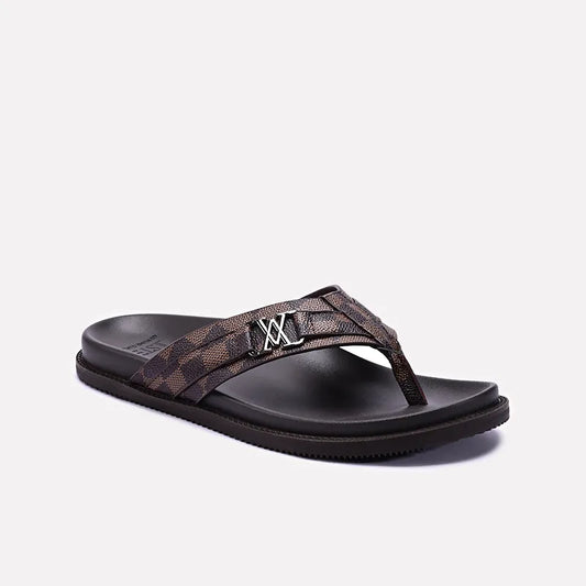 Brown Comfy Flip Flops Mens 0151126