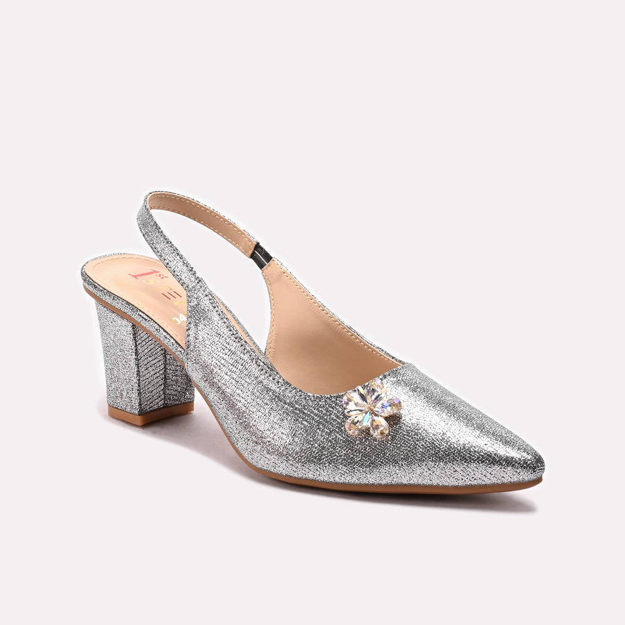 Fancy Court Shoes Silver 0450223