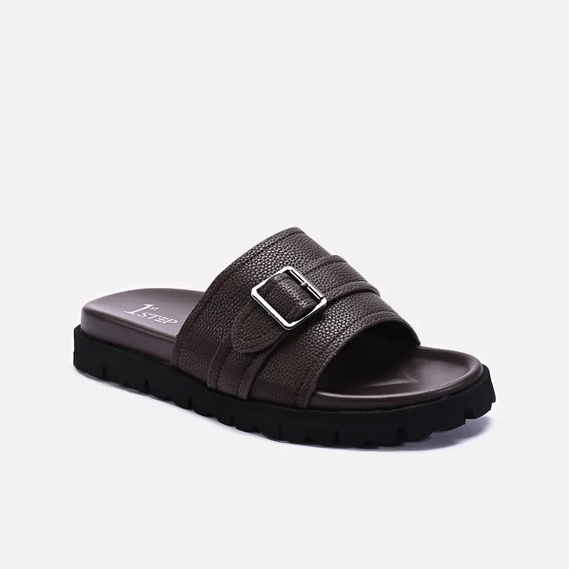 Brown Casual Slides For Men