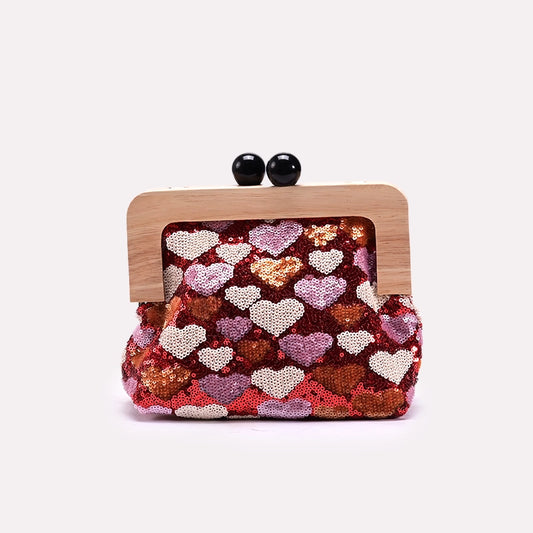 Maroon Ladies Casual Clutch 0315786