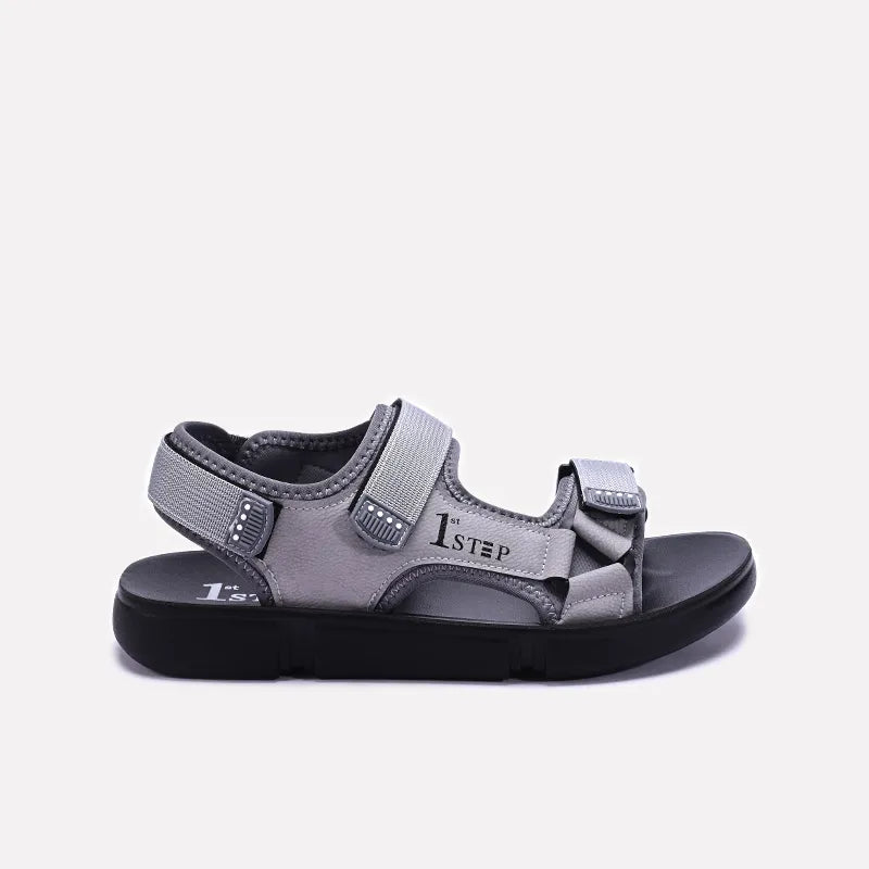 Gray Velcro Strap Sandals 0141180
