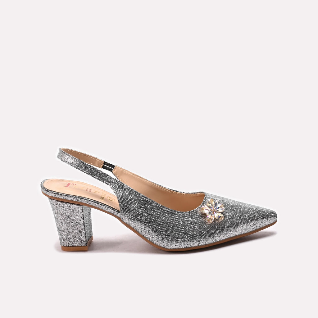 Fancy Court Shoes Silver 0450223