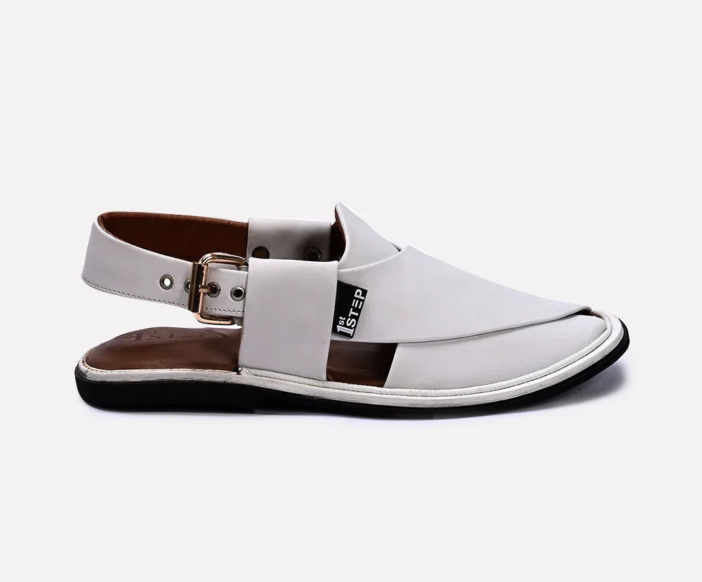 White Kaptan Peshawari Sandal 0140745