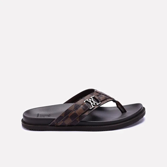 Brown Comfy Flip Flops Mens 0151126