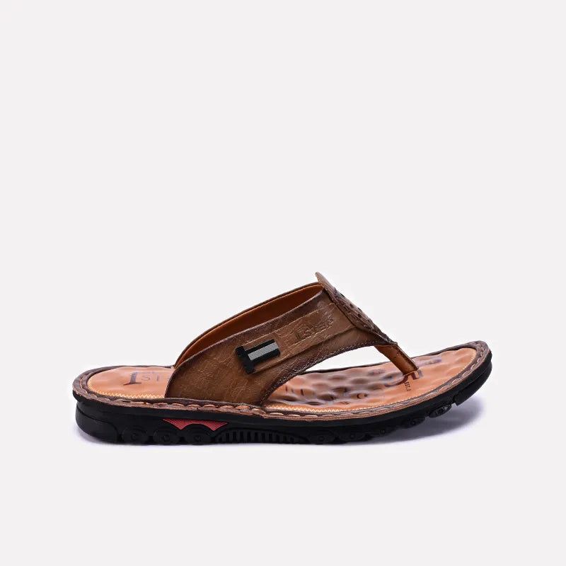 Mens Khaki Casual Flip Flops