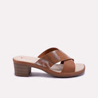 Womens Mustard Heel Slippers