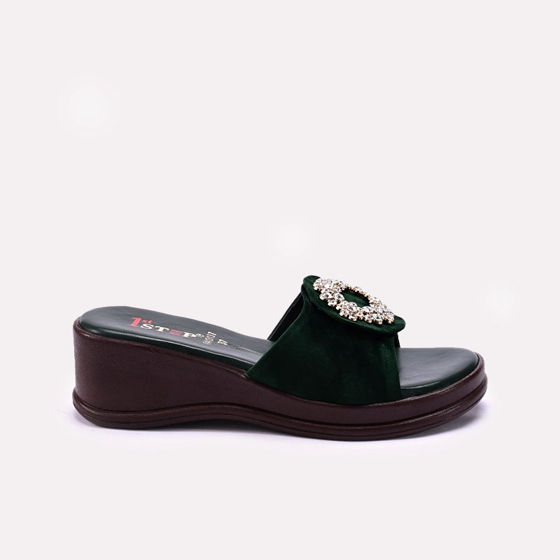 Green Womens Casual Slippers 0413137
