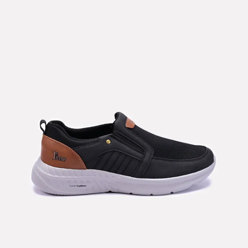 Black Casual Slip On Sneakers 0120556