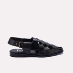 Black Woven Peshawari Chappals 0140980