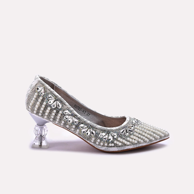 Bridal Court Shoes Silver 0450177
