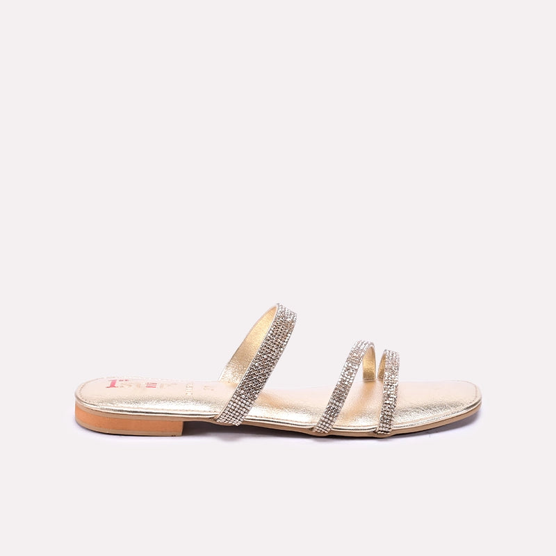 Gold Fancy Flat Slippers 0412789