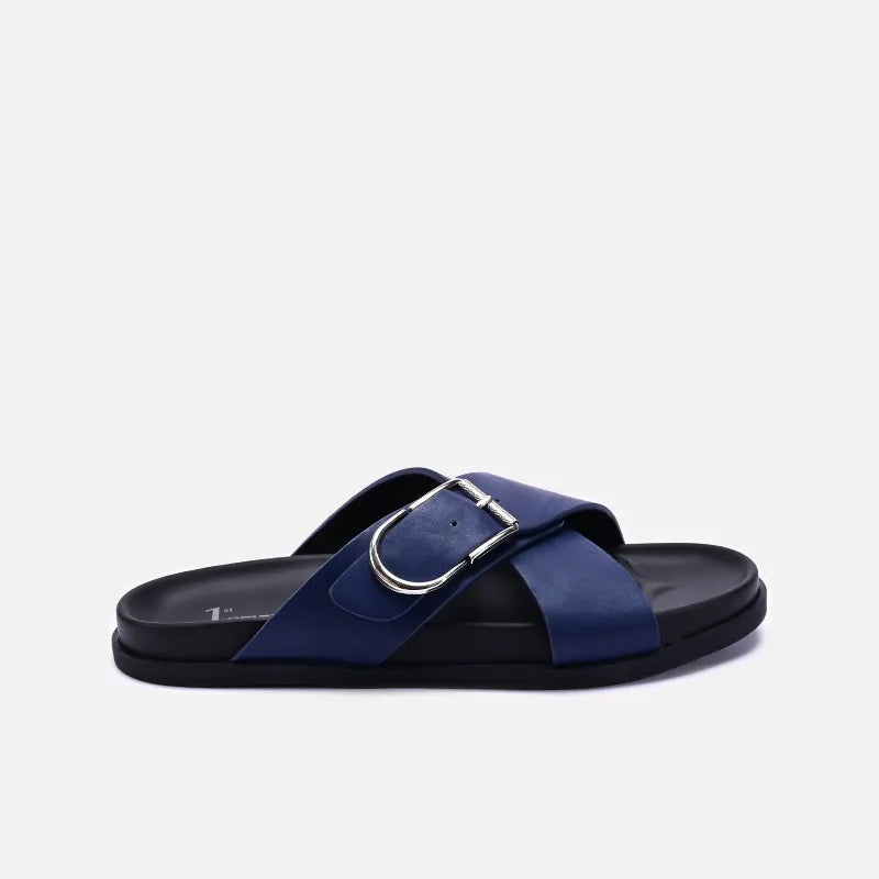 Blue Criss Cross Casual Slides 0151111