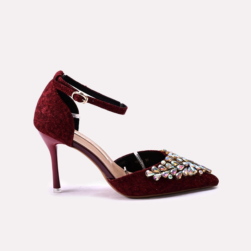 Bridal Court Shoes Maroon 0450195
