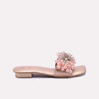 Peach Fancy Flat Slippers 0413171