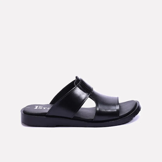 Black Leather Casual Slippers 0150947