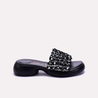 Black Chunky Casual Slippers 0412901
