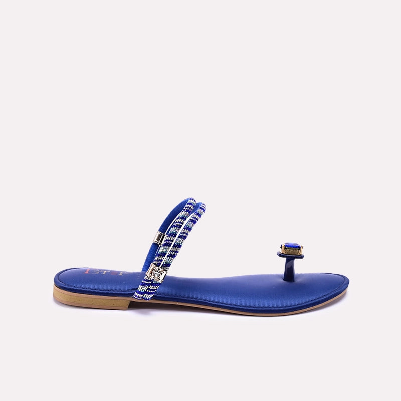 Blue Fancy Flat Slippers 0412776